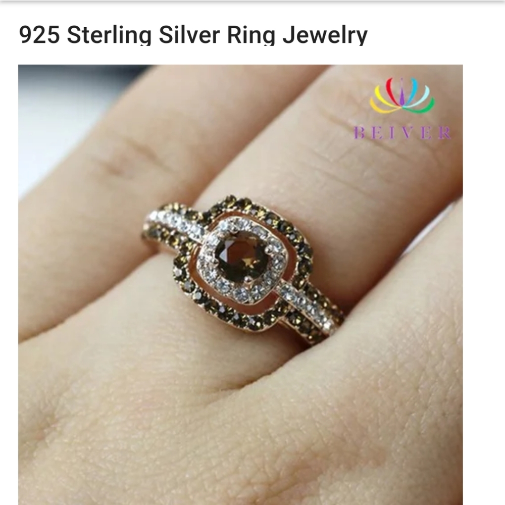 Sold New 925 Sterling Silver Champagne Ring - Picture 3 of 5